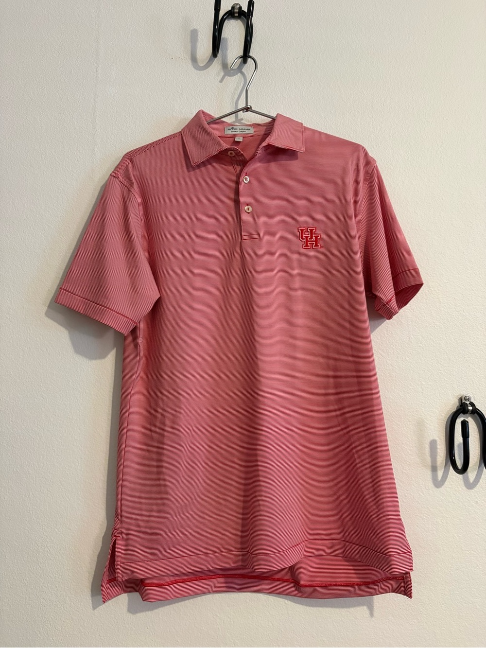 Peter Millar UH Embroidered Polo - Red and White Stripe